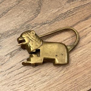 Vintage Brass Tiger Padlock Lock Chinese Year of the Tiger - No key